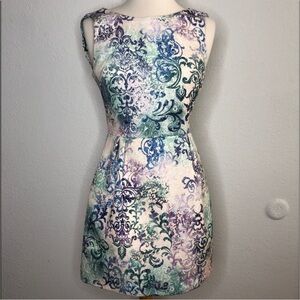 Kaya & Sloane dress purple green floral print dress XS
